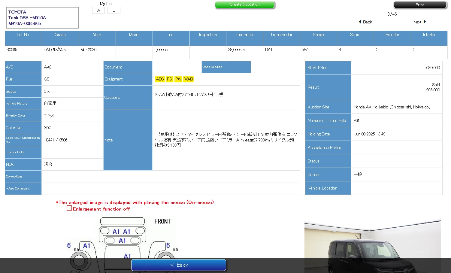 Toyota Tank, 2020г, полный привод, вариатор