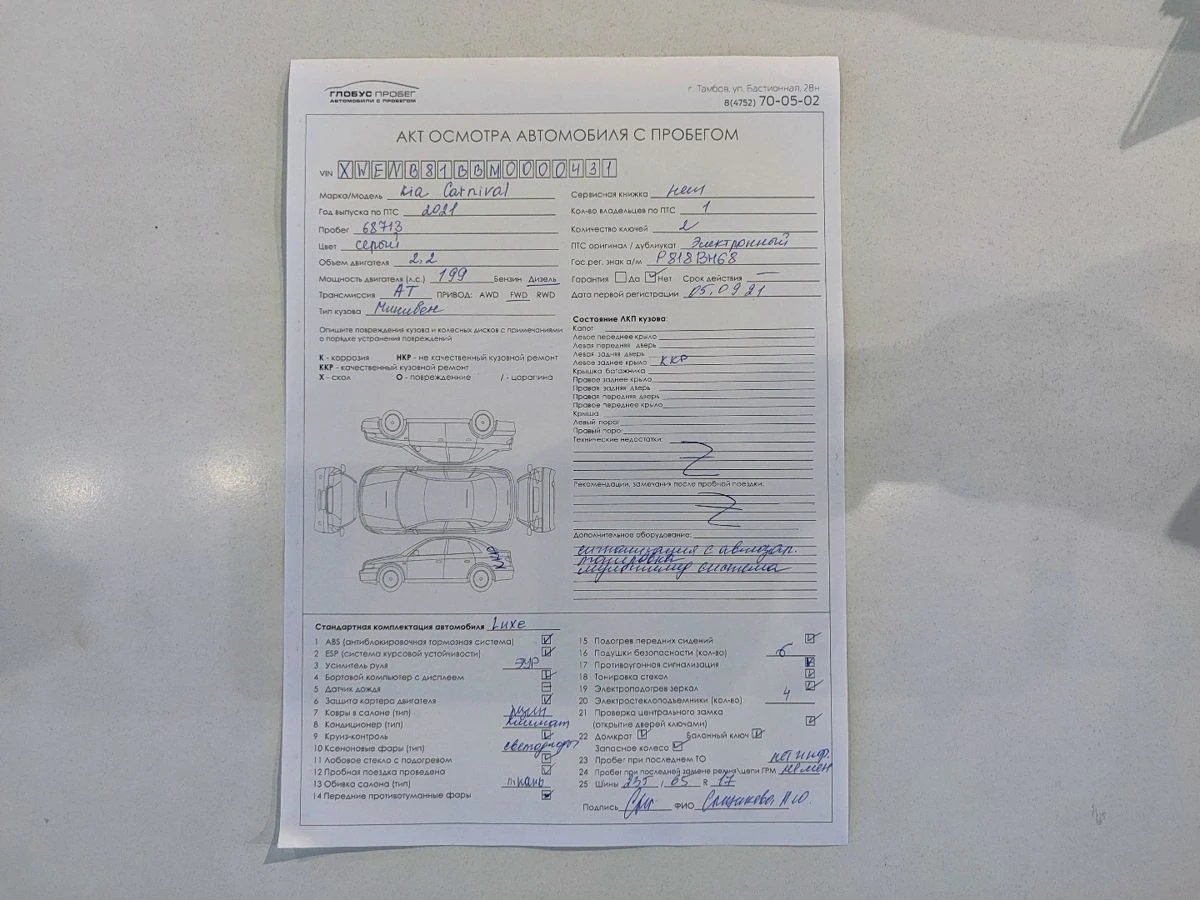 Kia Carnival, 2021г, передний привод, автомат